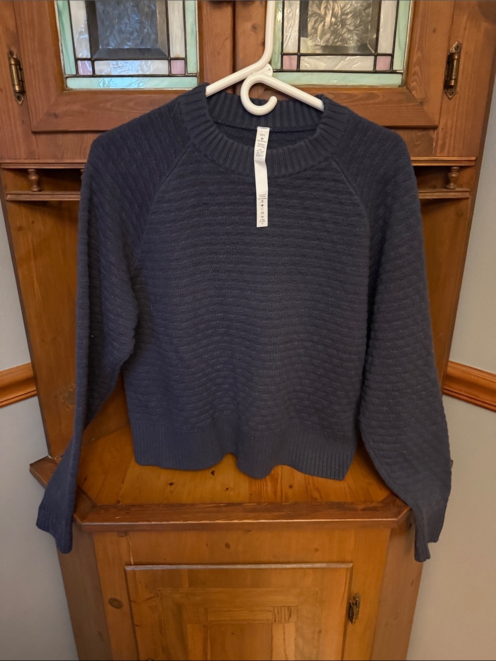Lululemon Texture Play Crew Sweater Cadet Blue ML